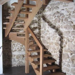 08-04 Escalier 2/4 tournant rampe sur rampe sur 2 niveaux